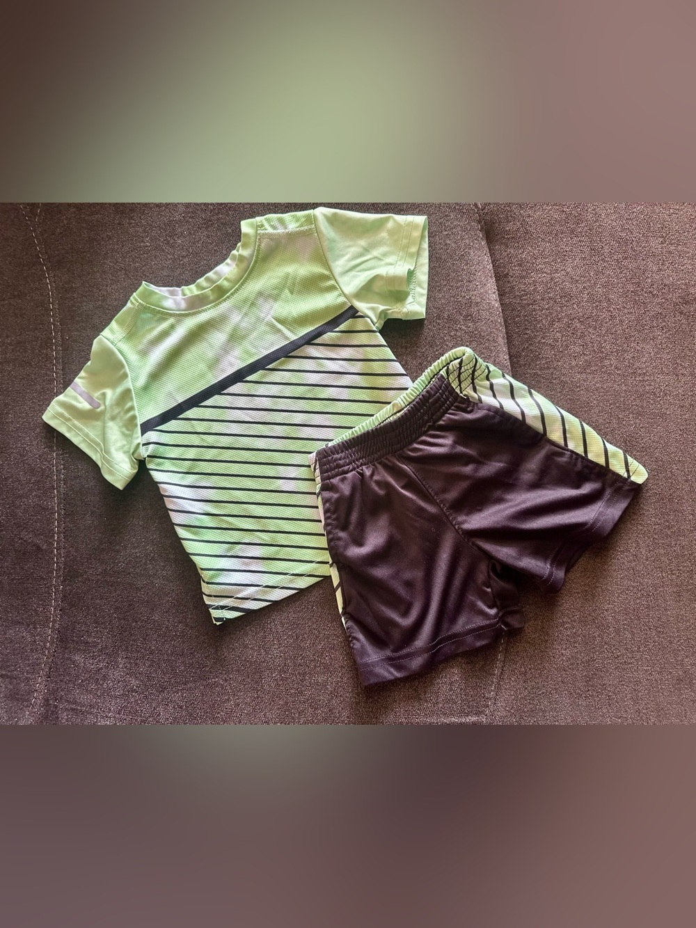 Athletic Works Lime Green and Black Boys Matching Active Set